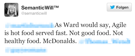 Agile is served fast, not good
